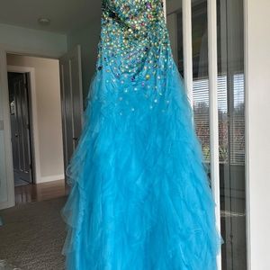 Strapless Sparkle Homecoming Dress